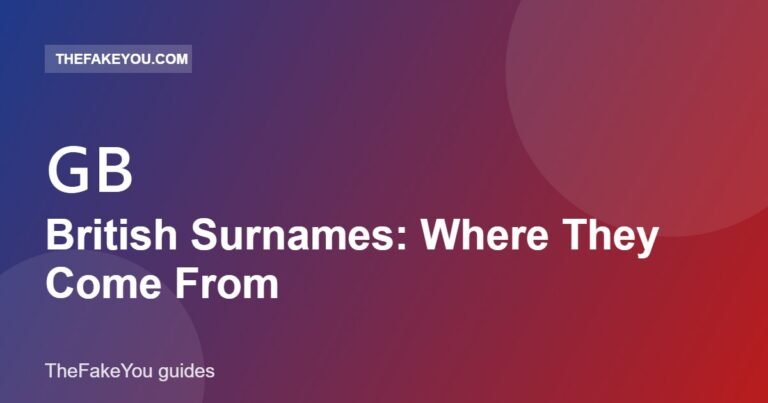 British Surnames: Where They Come From