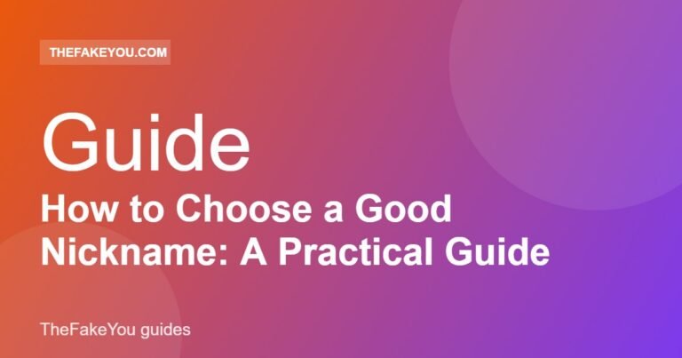 How to Choose a Good Nickname: A Practical Guide