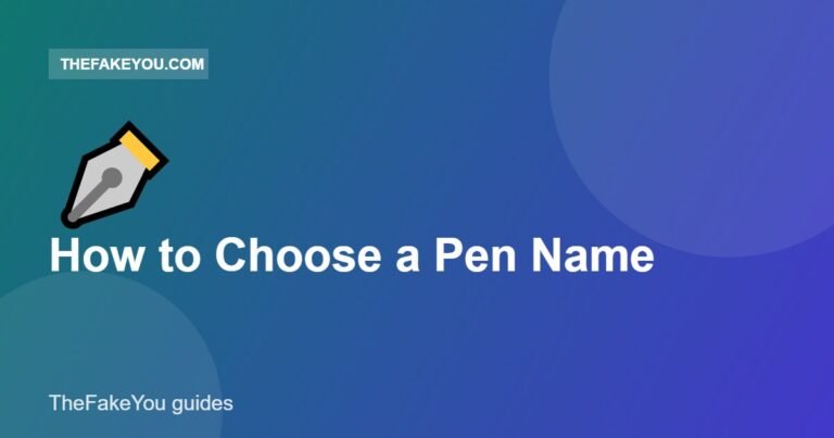 How to Choose a Pen Name