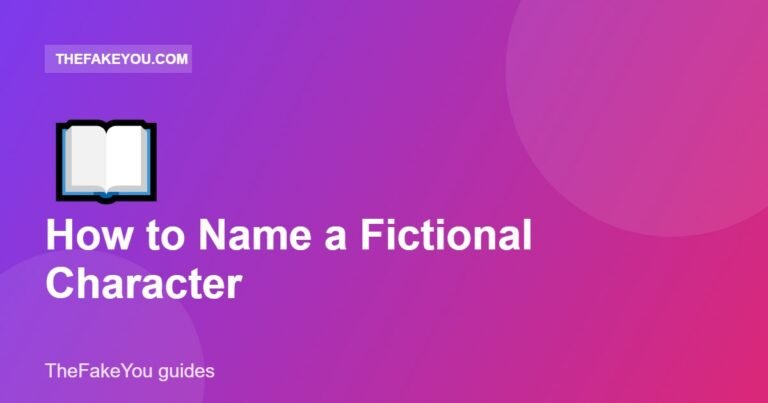 How to Name a Fictional Character