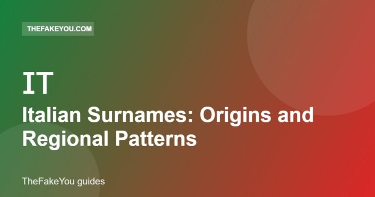 Italian Surnames: Origins and Regional Patterns