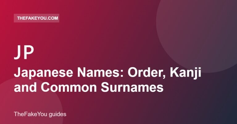 Japanese Names: Order, Kanji and Common Surnames