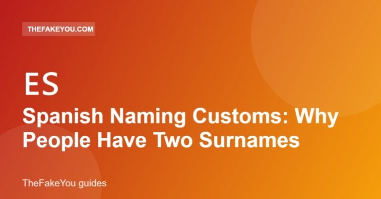 Spanish Naming Customs: Why People Have Two Surnames